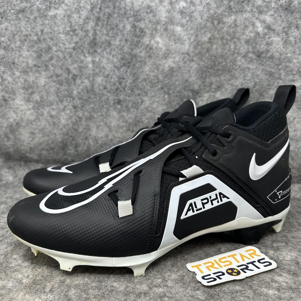 Nike Alpha Menace Pro 3 Football Cleats Mens 14 Black White Shoes CT6649-001